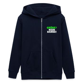 Grüne Nein Danke - Teenager Organic Kapuzenjacke Mini Cultivator von Stanley/Stella - Navy - Vorne - AI Model Teenager Male light (155cm)