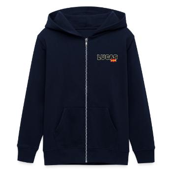 Lucas - Veste à capuche ado bio Stanley/Stella - marine - Devant - AI Model Teenager Male light (155cm)