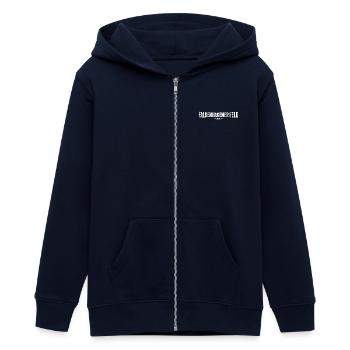 Falkenhagener Feld - Teenager Organic Kapuzenjacke Mini Cultivator von Stanley/Stella - Navy - Vorne - AI Model Teenager Male light (155cm)