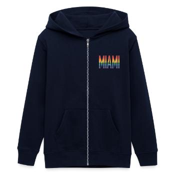 Miami - Logo de la ville queer cool - Veste à capuche ado bio Stanley/Stella - marine - Devant - AI Model Teenager Male light (155cm)