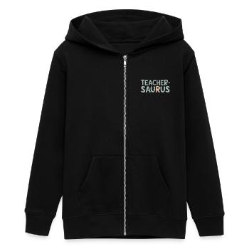 Teacher-saurus 9 - Teenager Organic Kapuzenjacke Mini Cultivator von Stanley/Stella - Schwarz - Vorne - AI Model Teenager Male light (155cm)