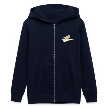 Blaumeise Papierflieger - Teenager Organic Kapuzenjacke Mini Cultivator von Stanley/Stella - Navy - Vorne - AI Model Teenager Male light (155cm)