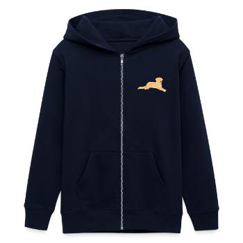 Golden Retriever - Teenager Organic Kapuzenjacke Mini Cultivator von Stanley/Stella - Navy - Vorne - AI Model Teenager Male light (155cm)