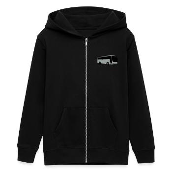 bus - Veste à capuche ado bio Stanley/Stella - noir - Devant - AI Model Teenager Male light (155cm)