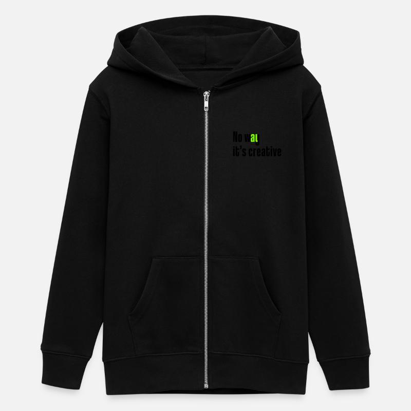 No way it's creative - Teens Organic Zip-up Hoodie by Stanley/Stella - black