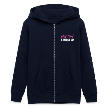 Hot Girl Stressed – Lustiges rosa Sarkastische Zitat - W - Teenager Organic Kapuzenjacke Mini Cultivator von Stanley/Stella - Navy - Vorne - AI Model Teenager Male light (155cm)