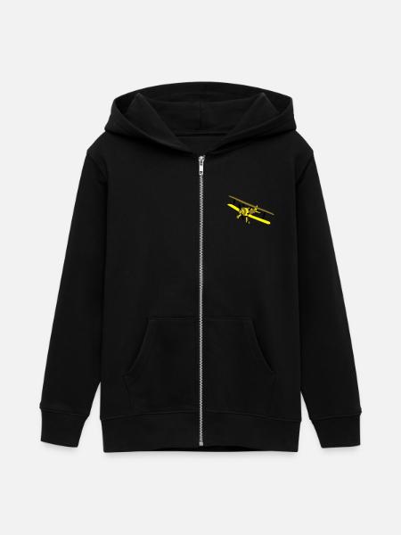 Plane - Teens Organic Zip-up Hoodie by Stanley/Stella - black