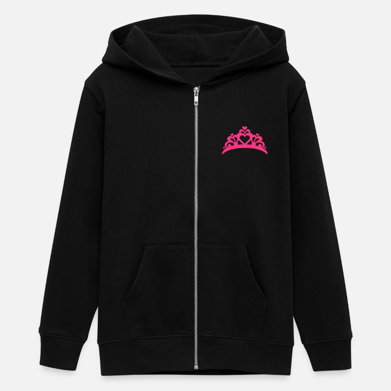 Bridal Crown - Teens Organic Zip-up Hoodie by Stanley/Stella - black