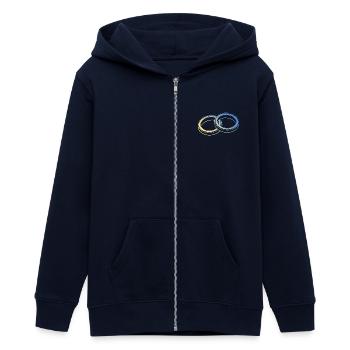 Eheringe Hochzeit - Teenager Organic Kapuzenjacke Mini Cultivator von Stanley/Stella - Navy - Vorne - AI Model Teenager Male light (155cm)