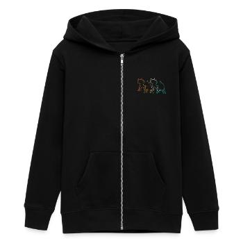 Bovins de buffle Bœufs - Veste à capuche ado bio Stanley/Stella - noir - Devant - AI Model Teenager Male light (155cm)