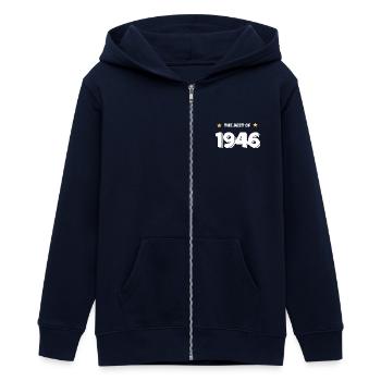 Best of 1946 - Veste à capuche ado bio Stanley/Stella - marine - Devant - AI Model Teenager Male light (155cm)
