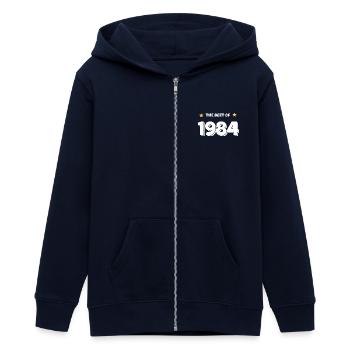 Best of 1984 - Teens Organic Zip-up Hoodie by Stanley/Stella - navy - Front - AI Model Teenager Male light (155cm)