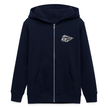 Dampflokomotive - Teenager Organic Kapuzenjacke Mini Cultivator von Stanley/Stella - Navy - Vorne - AI Model Teenager Male light (155cm)