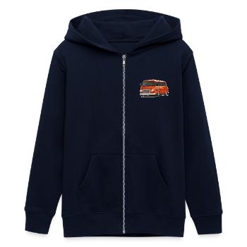 Barkas B1000 // Illustration - Veste à capuche ado bio Stanley/Stella - marine - Devant - AI Model Teenager Male light (155cm)