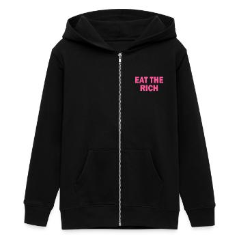 Eat the rich - Teenager Organic Kapuzenjacke Mini Cultivator von Stanley/Stella - Schwarz - Vorne - AI Model Teenager Male light (155cm)