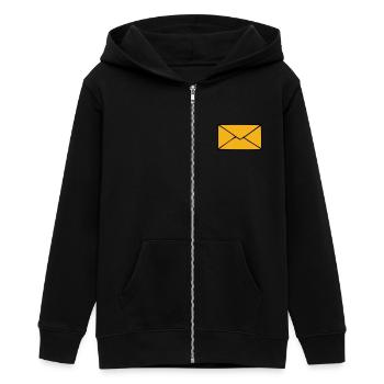 Briefumschlag - Teenager Organic Kapuzenjacke Mini Cultivator von Stanley/Stella - Schwarz - Vorne - AI Model Teenager Male light (155cm)