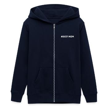 #Best Mom Supermama Mummy Heart - Teenager Organic Kapuzenjacke Mini Cultivator von Stanley/Stella - Navy - Vorne - AI Model Teenager Male light (155cm)