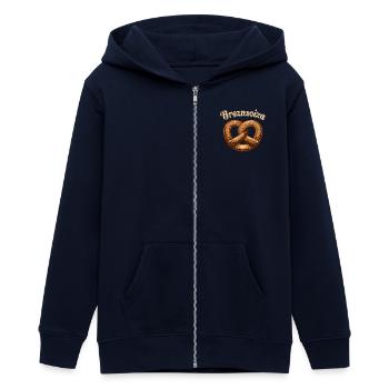 Brezensoiza - Brezel - Brezn - lecker - Teenager Organic Kapuzenjacke Mini Cultivator von Stanley/Stella - Navy - Vorne - AI Model Teenager Male light (155cm)