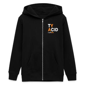 I LOVEDM - EDM-Fans  - Teenager Organic Kapuzenjacke Mini Cultivator von Stanley/Stella - Schwarz - Vorne - AI Model Teenager Male light (155cm)
