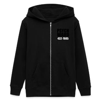 pupille psychiatrique - Veste à capuche ado bio Stanley/Stella - noir - Devant - AI Model Teenager Male light (155cm)