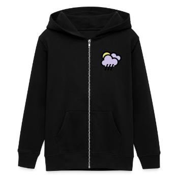 cloudy with chills icon weather icon - Teens Organic Zip-up Hoodie by Stanley/Stella - black - Front - AI Model Teenager Male light (155cm)