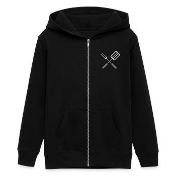 Chef - Teens Organic Zip-up Hoodie by Stanley/Stella - black - Front - AI Model Teenager Male light (155cm)