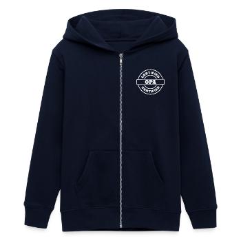 opa - Teenager Organic Kapuzenjacke Mini Cultivator von Stanley/Stella - Navy - Vorne - AI Model Teenager Male light (155cm)