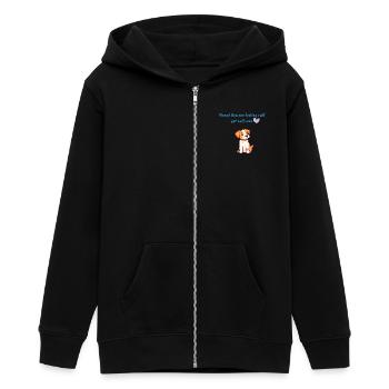 Heard You are feeling ruff get well soon - Teens Organic Zip-up Hoodie by Stanley/Stella - black - Front - AI Model Teenager Male light (155cm)