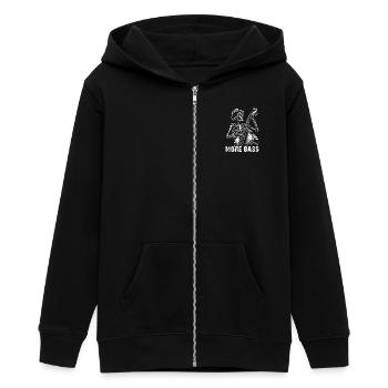 Skelett spielt Kontrabass - Teenager Organic Kapuzenjacke Mini Cultivator von Stanley/Stella - Schwarz - Vorne - AI Model Teenager Male light (155cm)