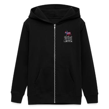 Ich brauche keine Therapie Ic muss auf die Lofoten - Teenager Organic Kapuzenjacke Mini Cultivator von Stanley/Stella - Schwarz - Vorne - AI Model Teenager Male light (155cm)