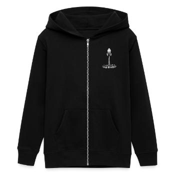 Rakete rocket - Teenager Organic Kapuzenjacke Mini Cultivator von Stanley/Stella - Schwarz - Vorne - AI Model Teenager Male light (155cm)