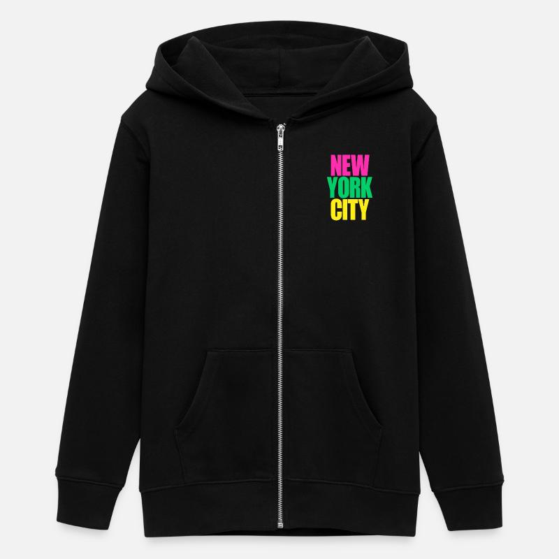 New York City colors - Veste à capuche ado bio Stanley/Stella - noir