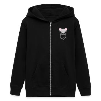 Maus Mäuse - Teenager Organic Kapuzenjacke Mini Cultivator von Stanley/Stella - Schwarz - Vorne - AI Model Teenager Male light (155cm)