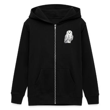 Schnee-Eule - Teenager Organic Kapuzenjacke Mini Cultivator von Stanley/Stella - Schwarz - Vorne - AI Model Teenager Male light (155cm)