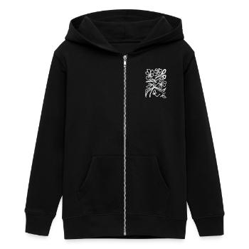 Blume Schere Schnitt - Teenager Organic Kapuzenjacke Mini Cultivator von Stanley/Stella - Schwarz - Vorne - AI Model Teenager Male light (155cm)