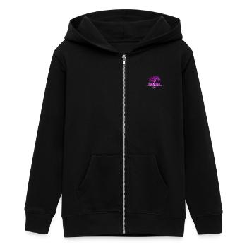 violet city - Veste à capuche ado bio Stanley/Stella - noir - Devant - AI Model Teenager Male light (155cm)