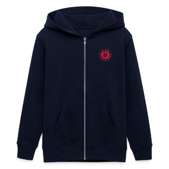 sun om symbol meditation zen yoga sun - Teens Organic Zip-up Hoodie by Stanley/Stella - black - Front - AI Model Teenager Male light (155cm)