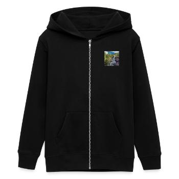 Rocky Mountains Fluss - Teenager Organic Kapuzenjacke Mini Cultivator von Stanley/Stella - Schwarz - Vorne - AI Model Teenager Male light (155cm)