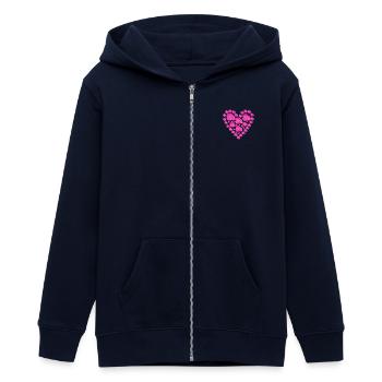 rosa Rosen Herz - Teenager Organic Kapuzenjacke Mini Cultivator von Stanley/Stella - Navy - Vorne - AI Model Teenager Male light (155cm)