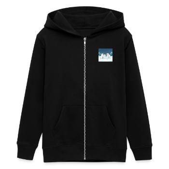 Spielende Eisbären bauen ein Iglu - Winter cartoon - Teenager Organic Kapuzenjacke Mini Cultivator von Stanley/Stella - Schwarz - Vorne - AI Model Teenager Male light (155cm)