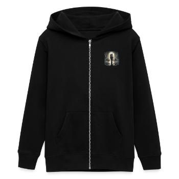 Mâle alpha - Veste à capuche ado bio Stanley/Stella - noir - Devant - AI Model Teenager Male light (155cm)