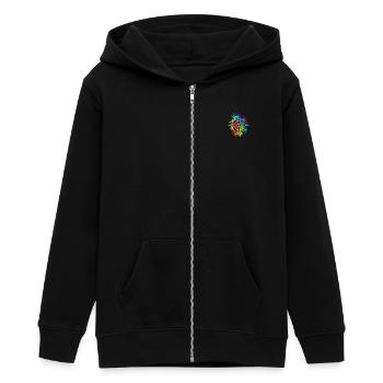 Kompass - Teenager Organic Kapuzenjacke Mini Cultivator von Stanley/Stella - Schwarz - Vorne - AI Model Teenager Male light (155cm)