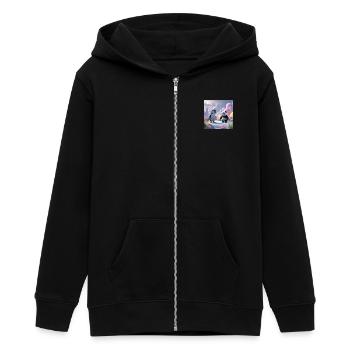 L’OURS ET LE PINGOUIN - Veste à capuche ado bio Stanley/Stella - noir - Devant - AI Model Teenager Male light (155cm)