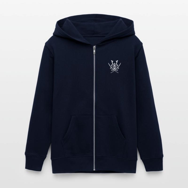 Japanese Samurai Warrior Teens Organic Zip-up Hoodie by Stanley/Stella
