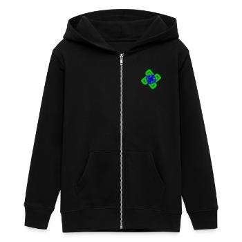 Spiralen und Verflechtungen - Teenager Organic Kapuzenjacke Mini Cultivator von Stanley/Stella - Schwarz - Vorne - AI Model Teenager Male light (155cm)
