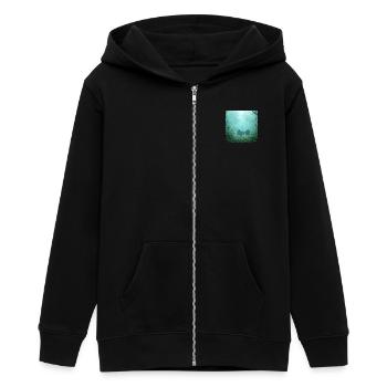 Mystical Underwater World Druid Eventyr - Teens Organic Zip-up Hoodie by Stanley/Stella - black - Front - AI Model Teenager Male light (155cm)