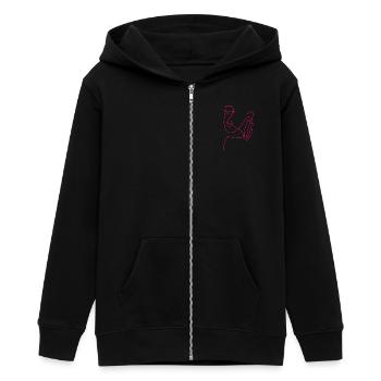 LINIE KUNST FRAU MINIMALISMUS - Teenager Organic Kapuzenjacke Mini Cultivator von Stanley/Stella - Schwarz - Vorne - AI Model Teenager Male light (155cm)