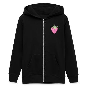 Erdbeere - Teenager Organic Kapuzenjacke Mini Cultivator von Stanley/Stella - Schwarz - Vorne - AI Model Teenager Male light (155cm)