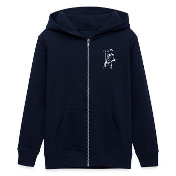 Musique rétro heavy metal Hard Rock Punk vinyle pop - Veste à capuche ado bio Stanley/Stella - marine - Devant - AI Model Teenager Male light (155cm)