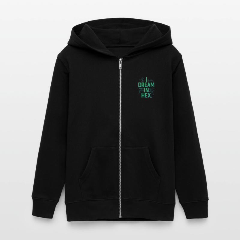 I Dream in Hex – Nerdy Coder T-Shirt for Devs Teens Organic Zip-up Hoodie by Stanley/Stella